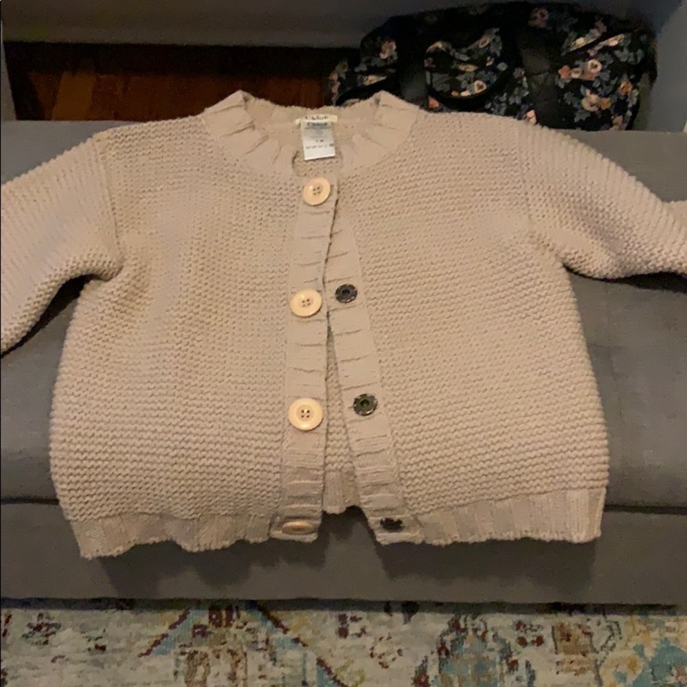 Chloe cardigan (3/4 sleeve, knit, tan color)